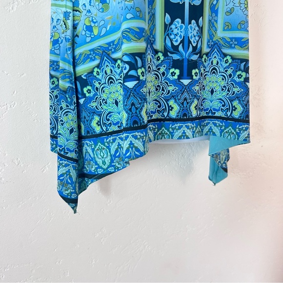 Vintage Y2K Boho Fairy Blue Green Beaded Mandala Tank Top Size S Phoebe Buffay - Picture 4 of 10